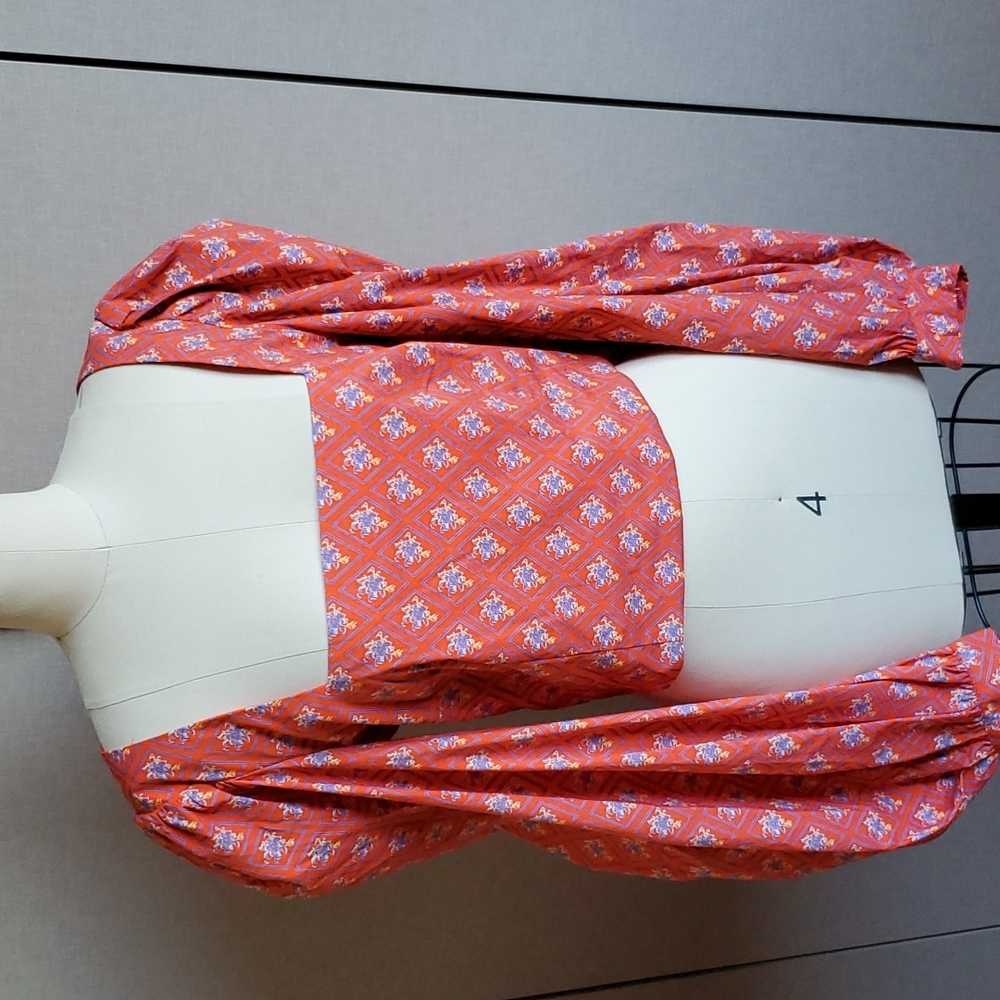 NWT Caroline Constas Orange Exaggerate  Shoulder Top